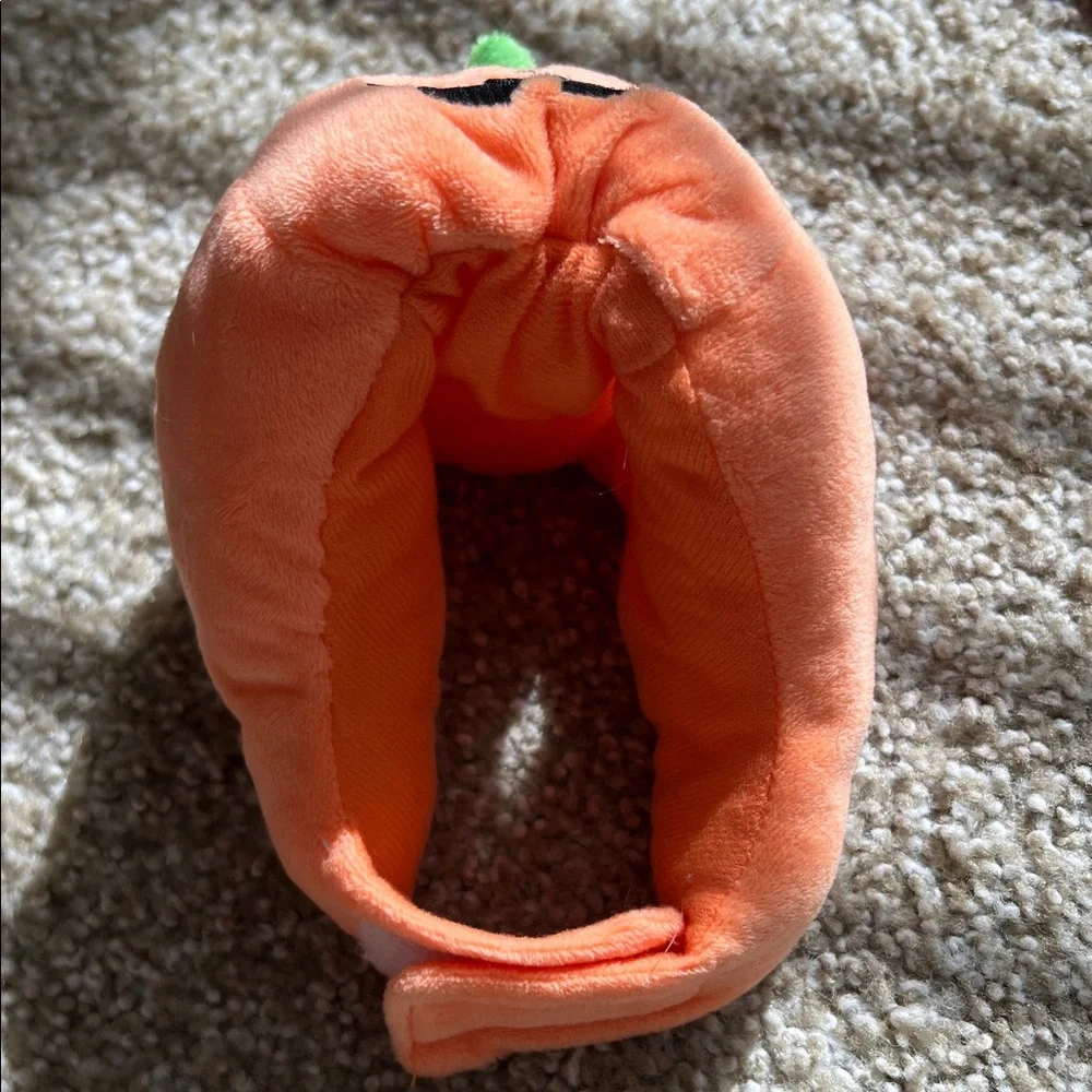 Orange Pumpkin Plush Cat Hat